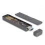 Externes Gehuse M.2 NVMe PCle SSD, SATA SSD (grau, mit USB Typ A-Stecker) (42021)