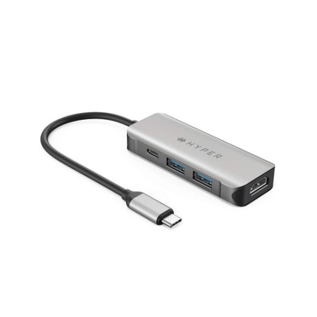 HYPER HD41-GL hub di interfaccia USB 2.0 Type-C Nero, Grigio (HD41-GL)