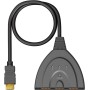 HDMI-Umschaltbox 3 auf 1 (4K @ 60Hz), HDMI Switch (schwarz, 55cm Kabel) (58488)