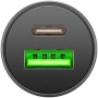 Dual-USB Auto-Schnellladegert 45 Watt (schwarz, 1x USB-C, 1x USB-A, Power Delivery, 12 / 24 Volt) (61739)