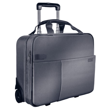 Leitz 60590084 bagaglio Nero, Argento 25 L Pelle, Metallo, Poliestere
