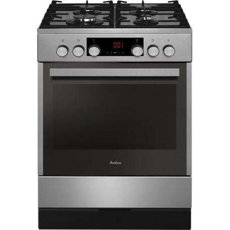 Amica SHEG 914 121 E EEK: Cucina a gas-elettrica, 60 cm di larghezza, 65 L, Window Timer, pulizia Steam Clean