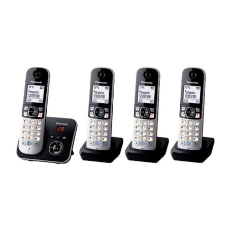 Panasonic KX-TG6824GB telefono Telefono DECT Identificatore di chiamata Nero, Argento (KX-TG6824GB)