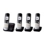 Panasonic KX-TG6824GB telefono Telefono DECT Identificatore di chiamata Nero, Argento (KX-TG6824GB)