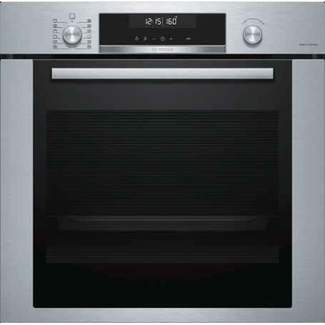 Forno da incasso Bosch HBG378AS0 Serie 6, 60 x 60 cm, acciaio inox pirolisi (autopulente), manopole incassate