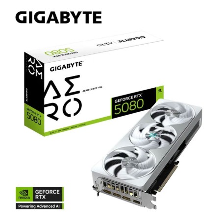 Scheda grafica GIGABYTE GeForce RTX 5080 AERO OC SFF 16G HDMI/DP (GV-N5080AERO OC-16GD)