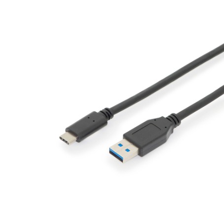 Digitus AK-300146-010-S cavo USB 1 m USB 2.0 USB C USB A Nero