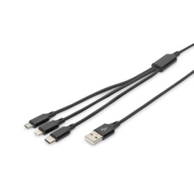 Digitus AK-300160-010-S cavo USB 1 m USB C Nero