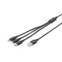 Digitus AK-300160-010-S cavo USB 1 m USB C Nero