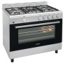 Cucina a gas Oranier FZE 1499 24 , EEK: A, ugelli propano inclusi, gas naturale, 90 cm, attacco WOK, acciaio inossidabile