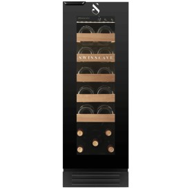Swisscave WLU-50F , frigorifero per vino sottobanco a 1 zona, 30 cm, 15 bottiglie, nero