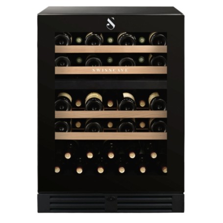 Swisscave WLB-160DF , frigorifero per vino a 1 zona, 82 cm, 40 bottiglie, nero