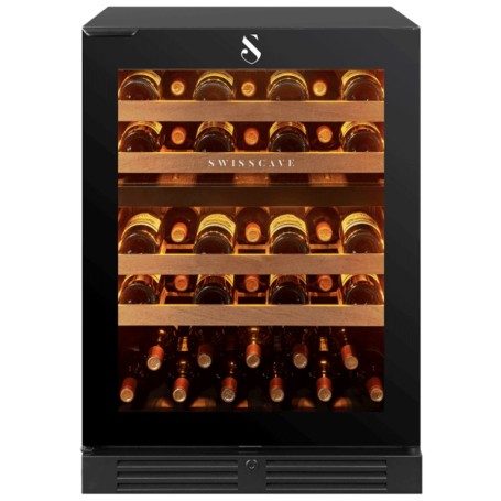 Swisscave WLU-160DF , frigorifero per vino sottobanco a 2 zone, 60 cm, 40 bottiglie, nero
