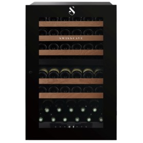 Swisscave WLI-160DF , frigorifero per vino da incasso a 2 zone, 88 cm, 40 bottiglie, nero