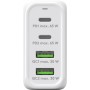 USB-C Multiport-Schnellladegert, PD, GaN, 68 Watt (wei, 2x USB-C, 2x USB-A, Power Delivery, QuickCharge) (64818)