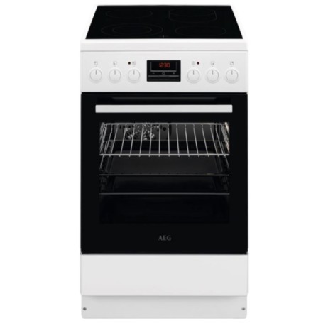 AEG CCB5442CBW - Cucina a libera installazione da 50 cm con piano cottura in vetroceramica