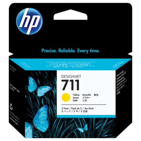 HP Confezione da 3 cartucce di inchiostro giallo DesignJet 711, 29 ml (CZ136A)