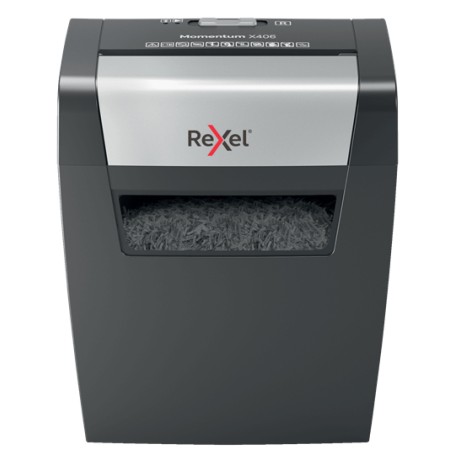 Rexel Momentum X406 distruggi documenti Taglio a particelle Blu, Grigio (2104569EU)