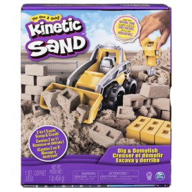 Kinetic Sand , Set Cantiere con Veicolo da Lavoro, 454Gr di Sabbia, dai 3 Anni - 6044178