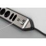 Brennenstuhl 1153590610 prolunghe e multiple 2 m 6 presa(e) AC Interno Nero, Argento