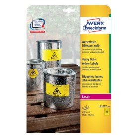 Avery L6107-20 etichetta autoadesiva Rettangolo con angoli arrotondati Permanente Giallo 240 pz (L6107-20)