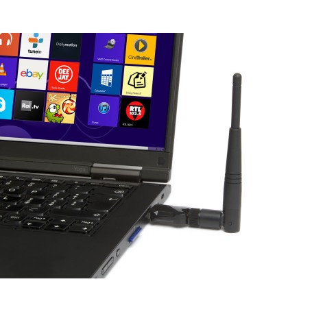 Hamlet Adattatore USB Wi-Fi 600Mbps Dual Band 5GHz + 2.4GHz standard 802.ac con antenna rimovibile (HNW600ACU)