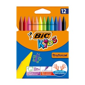 BIC KIDS Plastidecor Nero, Blu, Marrone, Oro, Verde, Azzurro, Verde chiaro, Arancione, Rosa, Rosso, Viola, Giallo 12 pz (945764)