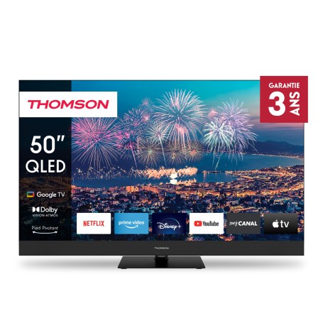 TV 50 THOMSON UHD  SMART 4K QLED T2/C2S2 GOOGLE TV FRONT SP PIEDE (50QG6C14)
