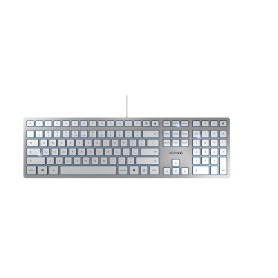 CHERRY KC 6000 Slim tastiera USB Inglese US Argento, Bianco (JK-1600EU-1)