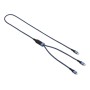 VULTECH CAVO SMARTPHONE TYPE-C A 2 TYPE-C E LIGHTNING, 1,2m, 5.0A 100W, NYLON, BLU (CS-NCCL12BL)