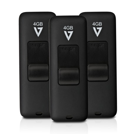 V7 VF24GAR-3PK-3E unità flash USB 4 GB USB tipo A 2.0 Nero (VF24GAR-3PK-3E)