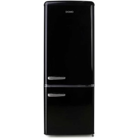 DOMO DO91706R Frigorifero-congelatore retrò indipendente, 54,5 cm di larghezza, 191 L, nero