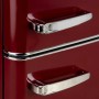 DOMO DO91707R Frigorifero-congelatore retrò indipendente, 54,5 cm di larghezza, 191 L, retrò, rosso bordeaux