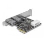 PCIe x1 Karte zu 2x ext. USB 3.2 Gen 1 (4-pin-Stromanschluss) (89243)