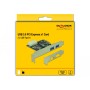 PCIe x1 Karte zu 2x ext. USB 3.2 Gen 1 (4-pin-Stromanschluss) (89243)