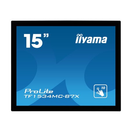 iiyama ProLite TF1534MC-B7X monitor touch screen 38,1 cm (15") 1024 x 768 Pixel Multi-touch Multi utente Nero (TF1534MC-B7X)