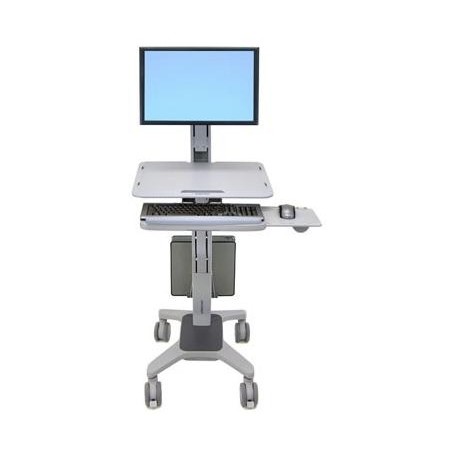 Ergotron WorkFit C-Mod, Single Display Sit-Stand Workstation 68,6 cm (27") Pavimento Grigio (24-198-055)