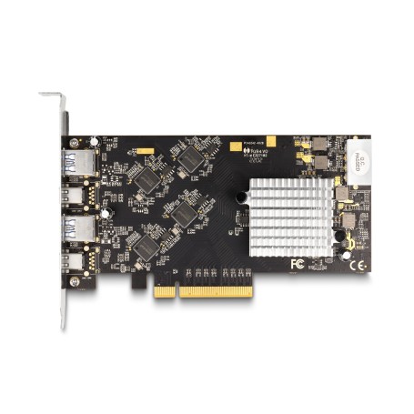 DeLOCK Scheda PCI Express x8 con 2 x USB 20 Gbps USB Type-C femmina e 2 x USB 10 Gbps di Tipo-A femmina - Quad Channel (90097)