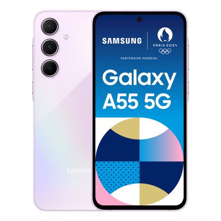 Samsung Galaxy A55 5G 16,8 cm (6.6") Dual SIM ibrida Android 14 USB tipo-C 8 GB 128 GB 5000 mAh Lillà (SM-A556BLVAEUB)