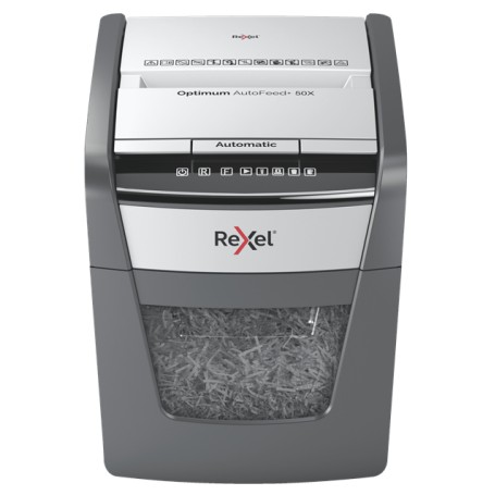 Rexel Optimum AutoFeed+ 50X distruggi documenti Triturazione incrociata 55 dB 22 cm Nero, Grigio (2020050XEU)