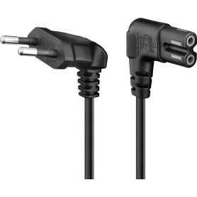 Goobay CEE 7/16 - IEC-60320-C7 Nero 2 m CEE7/16 Accoppiatore C7 (97350)