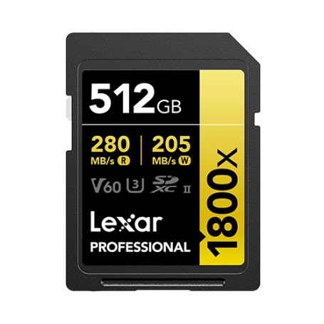 Lexar Professional 1800x 512 GB SDXC UHS-II Classe 10 (LSD1800512G-BNNNG)