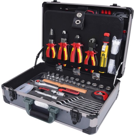 KS TOOLS 1/4&quot, + 1/2â?" Elektriker-Werkzeugkoffer, 128-tlg. (911.0628)