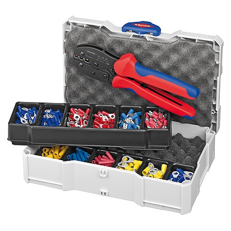 Knipex 97 90 21 pinza crimpatrice Set di utensili/attrezzi Blu, Rosso