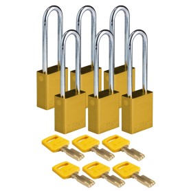 Brady ALU-YLW-76ST-KD6PK lucchetto Lucchetto convenzionale 6 pz (150345)