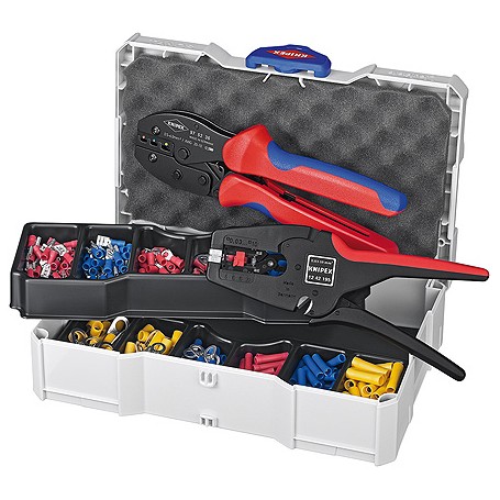 Knipex 97 90 22 pinza crimpatrice Set di utensili/attrezzi Blu, Rosso