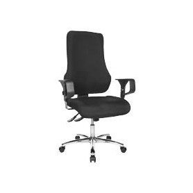 Topstar Bürostuhl Top Point Deluxe Stoff schwarz, Gestell chrom (TOP POINT DELUXE G20)