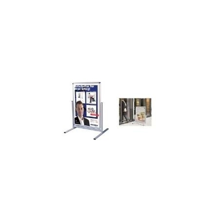 FRANKEN Plakatständer "Outdoor", DIN A1 (B)594 x (H)841 mm für den Außenbereich, aus silbereloxiertem Aluminium (BS1302)