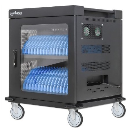 Manhattan 180948 portable device management cart& cabinet Carrello per la gestione dei dispositivi portatili Nero