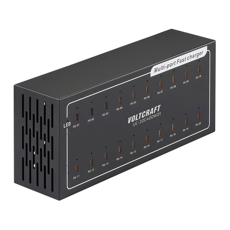 Voltcraft UC-20C400W01 USB-Ladegerät Ausgangsstrom max. 3 A USB-C Anzahl Ausgänge 20 (VC-16676850)